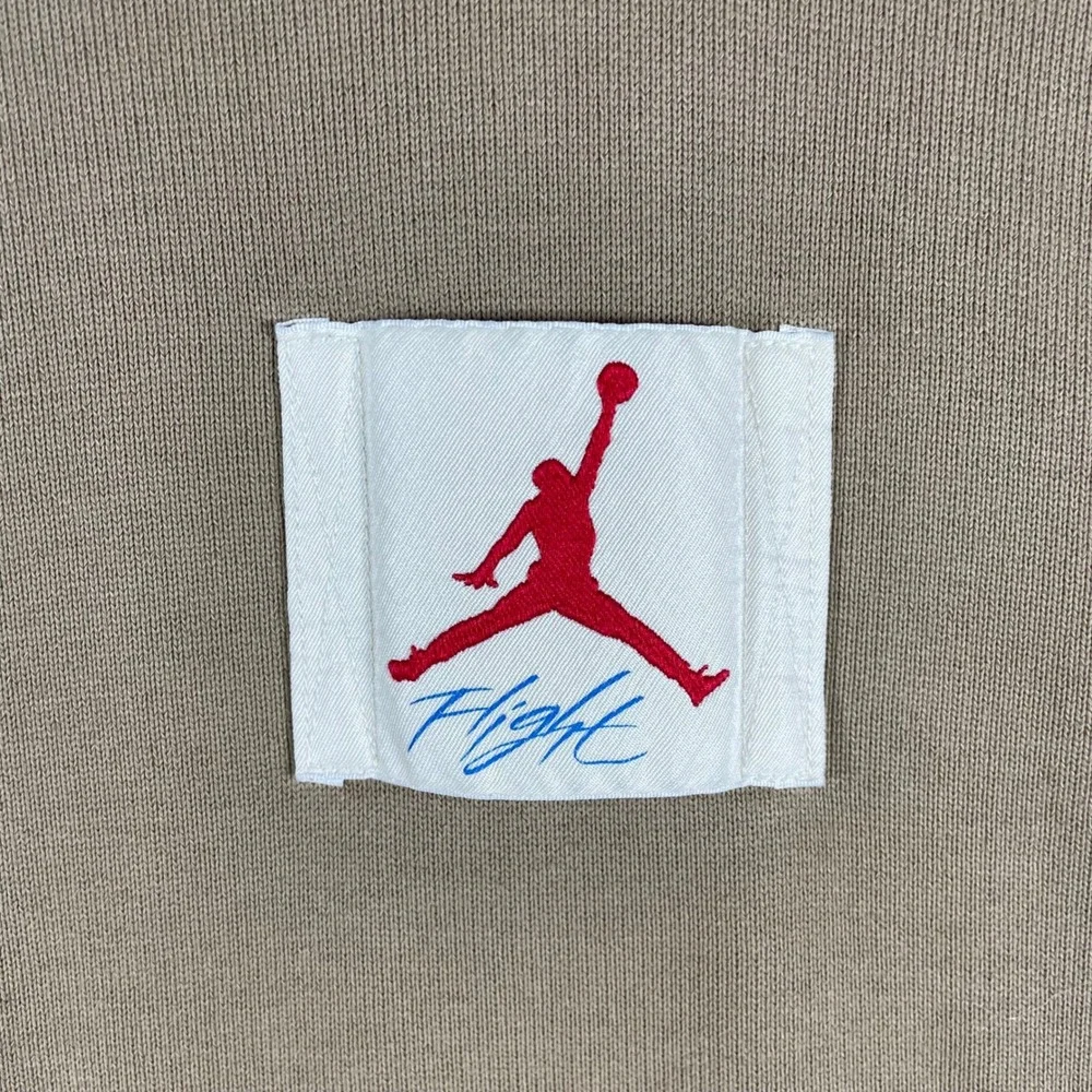 Jordan x Two 18 Mens Flight Fleece Hoodie Driftwood Brown DV7111-283 Medium